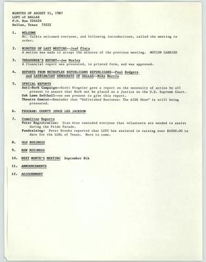 [LGPC meeting minutes, August 11, 1987]