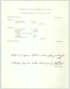 [LGPC financial report, January 31, 1988]