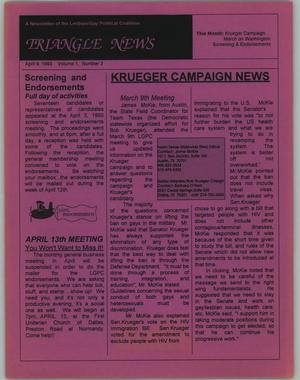 Primary view of object titled 'Triangle News, Volume 1, Number 3, April 9, 1993'.