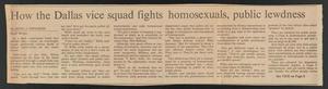 [Clipping: How the Dallas vice squad fights homosexuals, public lewdness]