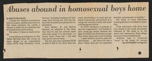 [Clipping: Abuses abound in homosexual boys home]