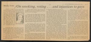 [Clipping: On smoking, voting...and injustices to gays]