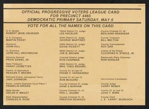 [Official progressive voters league card for Precinct 4465]