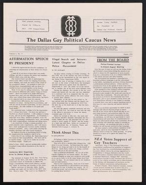 [The Dallas Gay Political Caucus News, Volume 2, Number 7, August 1978]