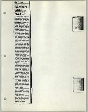 [Clipping: Smothers criticizes NAACP]