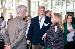 [Jeff Snider and Beth Jackson conversing with a man at the UNT College of Music Gala]