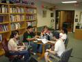 Photograph: [Students gathered in the Multicultural Center office 2]