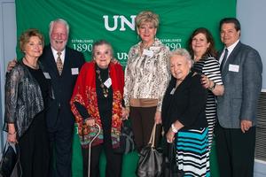 [A group of five women and two men at the UNT College of Music Gala]