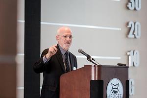 [Robert Sirota speaking at the College of Music Faculty and Staff Retreat]