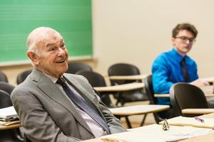 [Stan Levenson seated at the UNT Music Entrepreneurship Competition Finals]