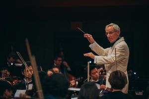 [The Symphony Orchestra conductor at the UNT College of Music Gala]