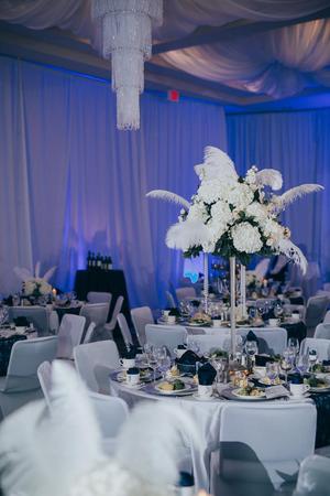 [Reception tables and decorations at the UNT College of Music Gala]