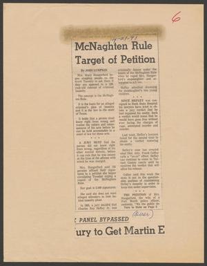 Primary view of object titled '[Clipping: McNaghten rule target of petition]'.