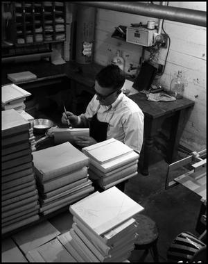 [Book Bindery - Process - Male Individual - Glue - 1963]