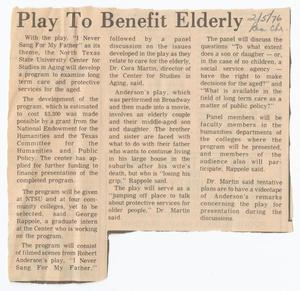 [Clipping: Play To Benefit Elderly]