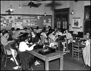 [Adding Machines in a Business Class, 1942]