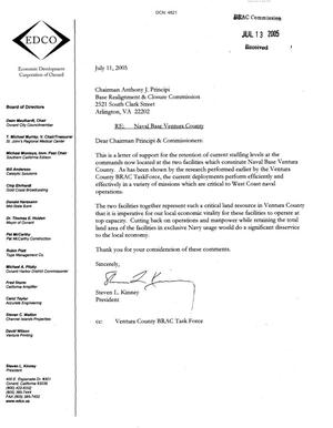 Letter to Chairman Principi Regarding Naval Base Ventura City