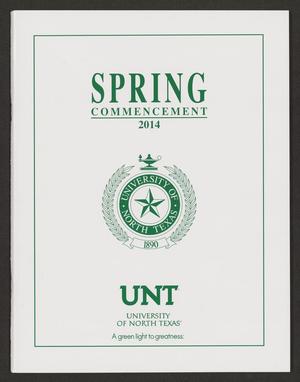 Primary view of object titled '[Commencement Program for University of North Texas, May 9 -10, 2014]'.