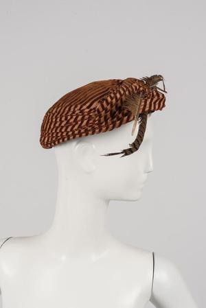 Primary view of object titled 'Feathered hat'.