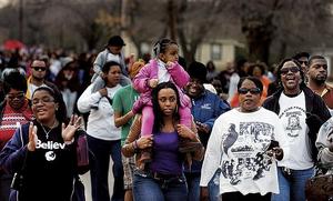 [People at 2011 MLK march in Denton]