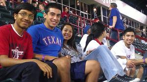 [Students at Texas Rangers game]