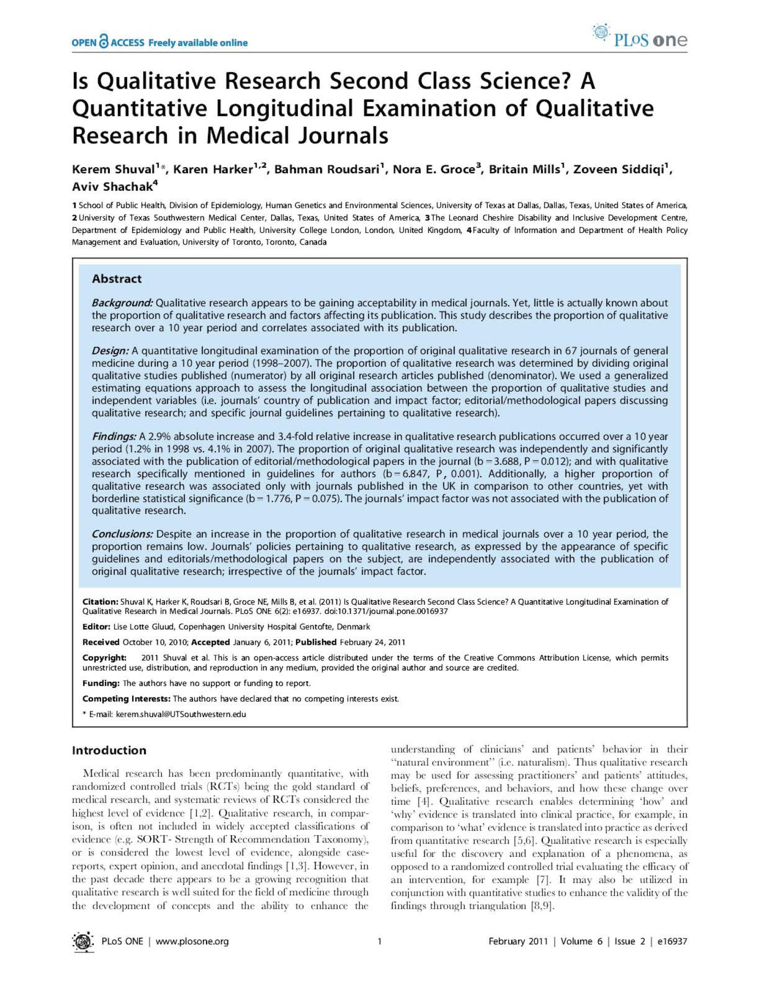 journals that accept qualitative research
