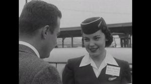 [News Clip: Airline Hostess is Named "Miss Skyway"]