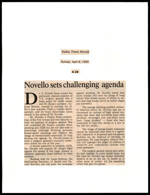 [Clipping: Novello sets challenging agenda]