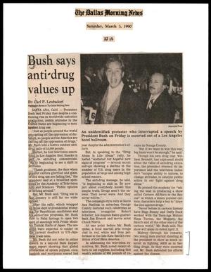 [Clipping: Bush says anti-drug values up]