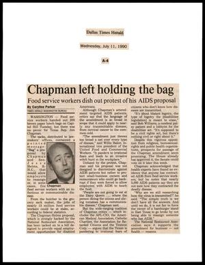 [Clipping: Chapman left holding the bag]
