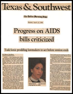 [Clipping: Progress on AIDS bill criticized]