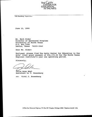 [Letter from Julie Anne Abel to Mark Elder, June 12, 1990]