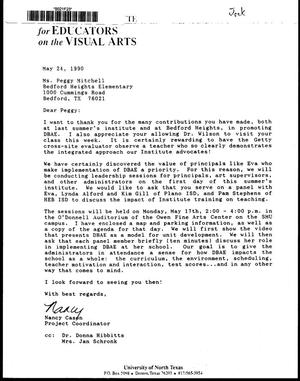 [Letter from Nancy Cason to Peggy Mitchell, May 24, 1990]