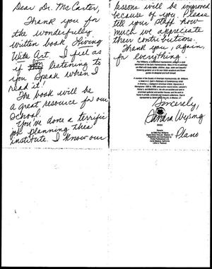 Primary view of object titled '[Letter to William McCarter from Sandra Wysong]'.