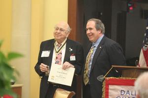 [Mike Petridis presents awards to Ralph McDowell at TXSSAR Dallas Chapter meeting, 2]