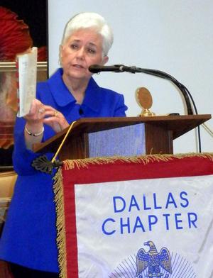 [Marye Scantlin speaks at TXSSAR Dallas Chapter meeting: February 10, 2018]