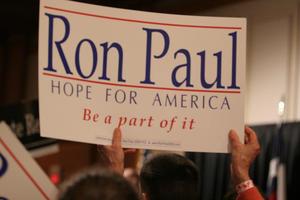 [Photograph of a Ron Paul sign]