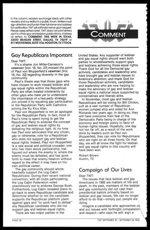 Primary view of object titled '[Clipping: Gay Republicans important]'.