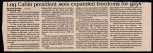 [Clipping: Log Cabin president sees expanded freedoms for gays]