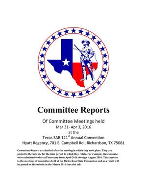 [TXSSAR Committee Reports: March 31 - April 3, 2016]