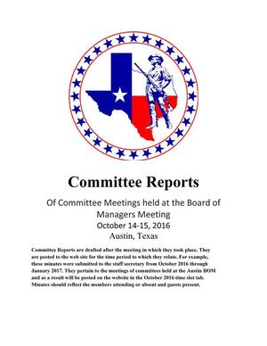 Primary view of object titled '[TXSSAR Committee Reports: October 14 - 15, 2016]'.