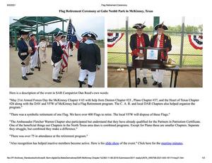 Flag Retirement Ceremony at Gabe Nesbit Park in McKinney, Texas