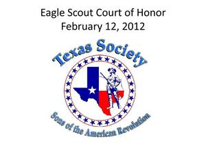 Eagle Scout Court of Honor: February 12, 2012