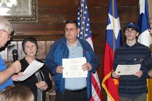 [Induction of Carl Sparks and Alex Husch at TXSSAR Arlington Chapter meeting]