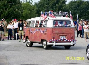 [Decorated van at Veterans Welcome Home parade]