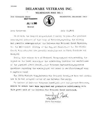 Letter from Webb Bell to the BRAC Commission dtd 15 July 2005