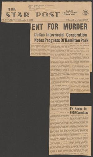 [Clipping: Dallas Interracial Corporation Notes Progress of Hamilton Park]