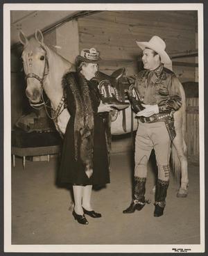 Primary view of object titled '[Enid Justin and Ken Maynard at the Fort Worth Stock Show]'.