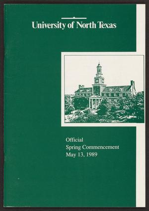 [Commencement Program for University of North Texas, May 13,1989]