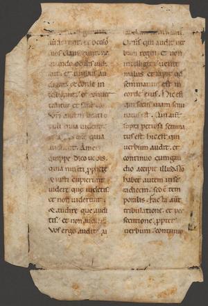 Primary view of object titled '[Manuscript Leaf from 13th Century, Germany?]'.